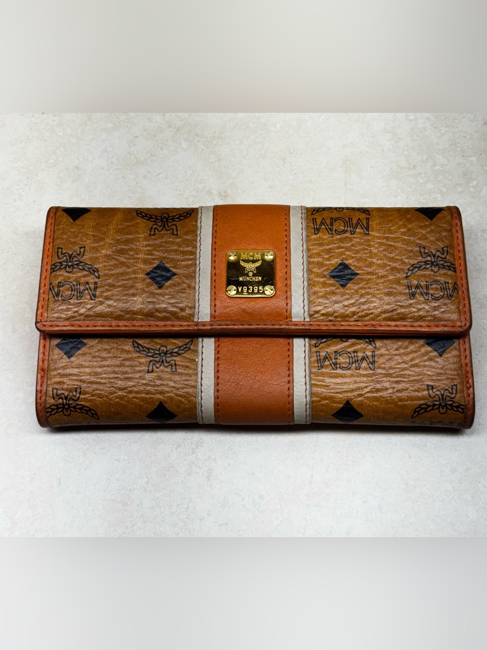 MCM Cognac Visetos Multicolor long Wallet Pre-owned